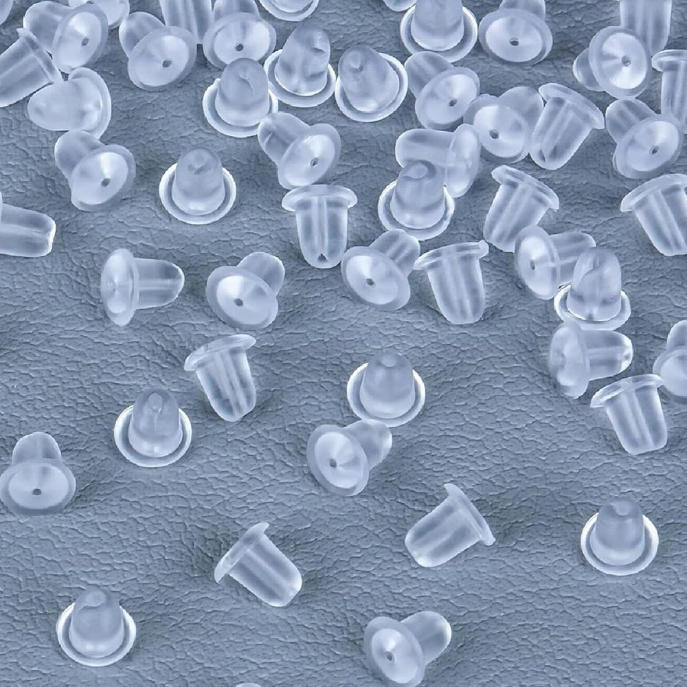 30 pairs Earring Backs in Clear Silicone Rubber ... so that's 60 individual pcs